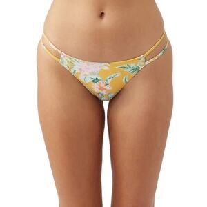 O’Neill Tulum Tropical Yellow Floral Print Cardiff Bikini Swimsuit Bottoms XL
